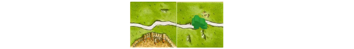 Bir ucu kapalı şehre, diğer ucu açık çayıra bağlı, üzerinde meeple olan bir yol karosu