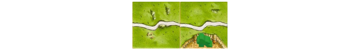 Rakibin (yeşil) meeple koyduğu şehir, yanında henüz boş bir alan var